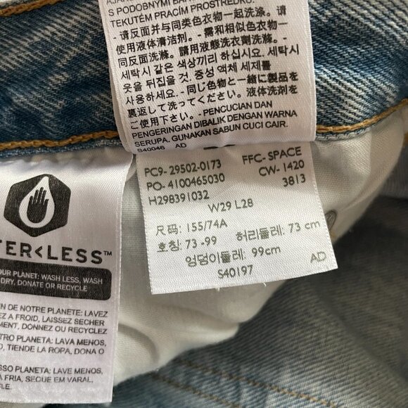 Levis 501 Skinny Denim Jeans Button-Fly Cropped Thunder & Lightening Blue 29 - Picture 8 of 10